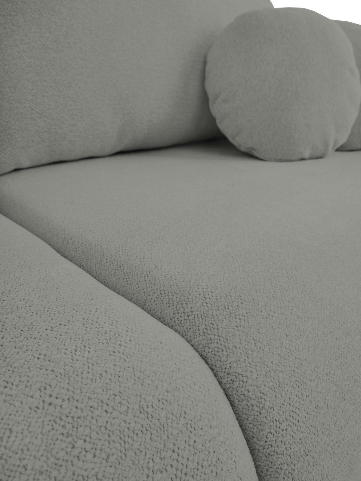 SOFA LOOP Schlaffunktion & Bettkasten PUR-Schaum Schwarze Kunststofffüße skandinavischer Stil lose Rückenkissen freistehend 234x112x86 cm Dark grey - Dunkelgrau, Holz/Textil (234/86/112cm) - DomoHome