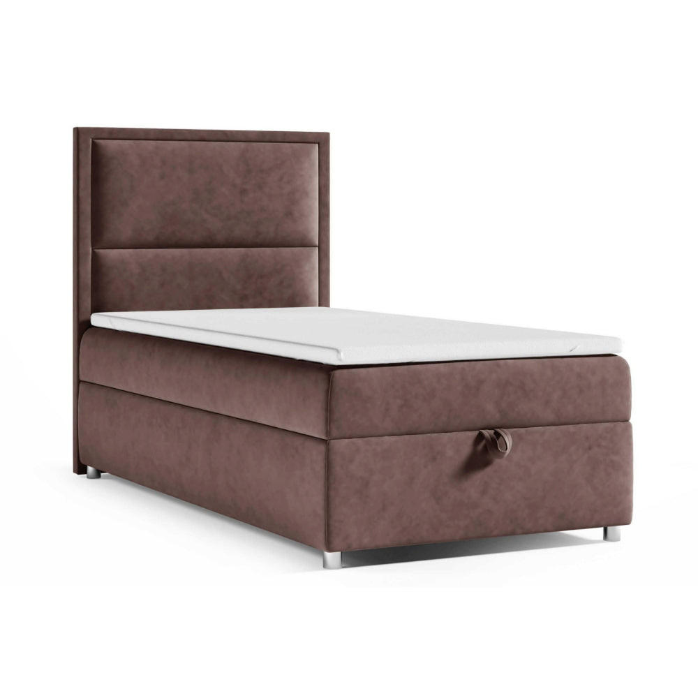 BOXBETT mit Bettkasten Trinity K-11 SINGLE Bonellfederkern inkl. Topper - Braun, Holz/Holzwerkstoff (80/200cm) - Best For Home