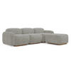 ECKSOFA Beidseitig Strukturstoff Stoff Beige - Beige/Braun, Holz/Textil (270/190cm) - Makamii