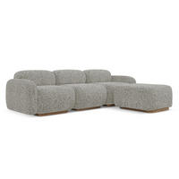 ECKSOFA Beidseitig Strukturstoff Stoff Beige - Beige/Braun, Holz/Textil (270/190cm) - Makamii