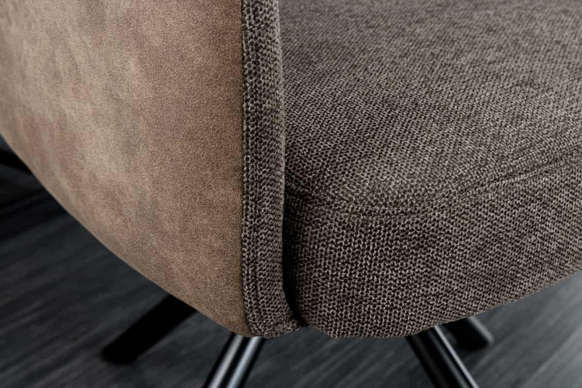 STUHL BIG GEORGE Microfaser Taupe 90 cm - Taupe/Schwarz, Textil/Metall (58/90/68cm) - riess-ambiente