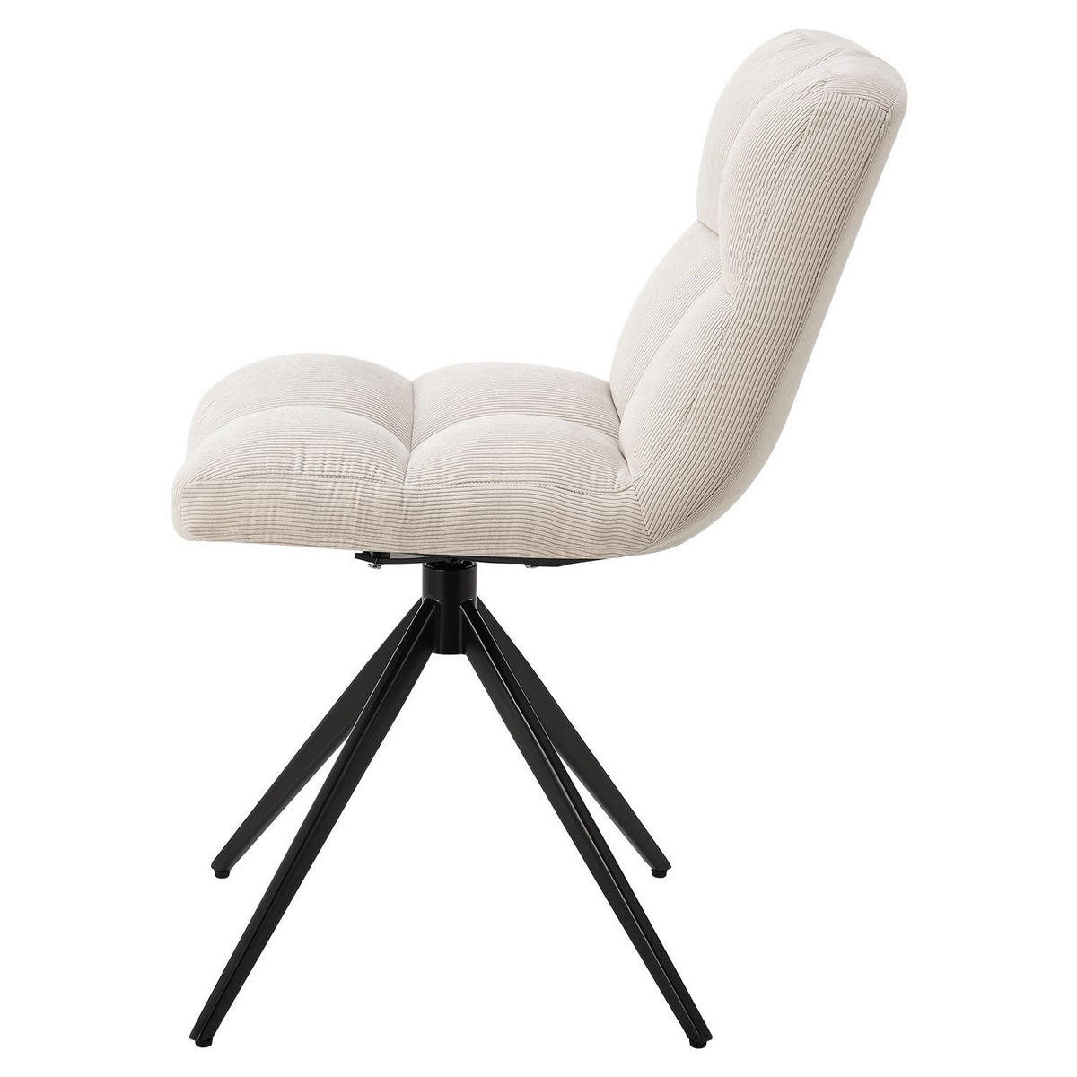 DREHSTUHL Dallas cord beige (2er-Set) - Beige, Textil (45/84/45cm) - Juskys