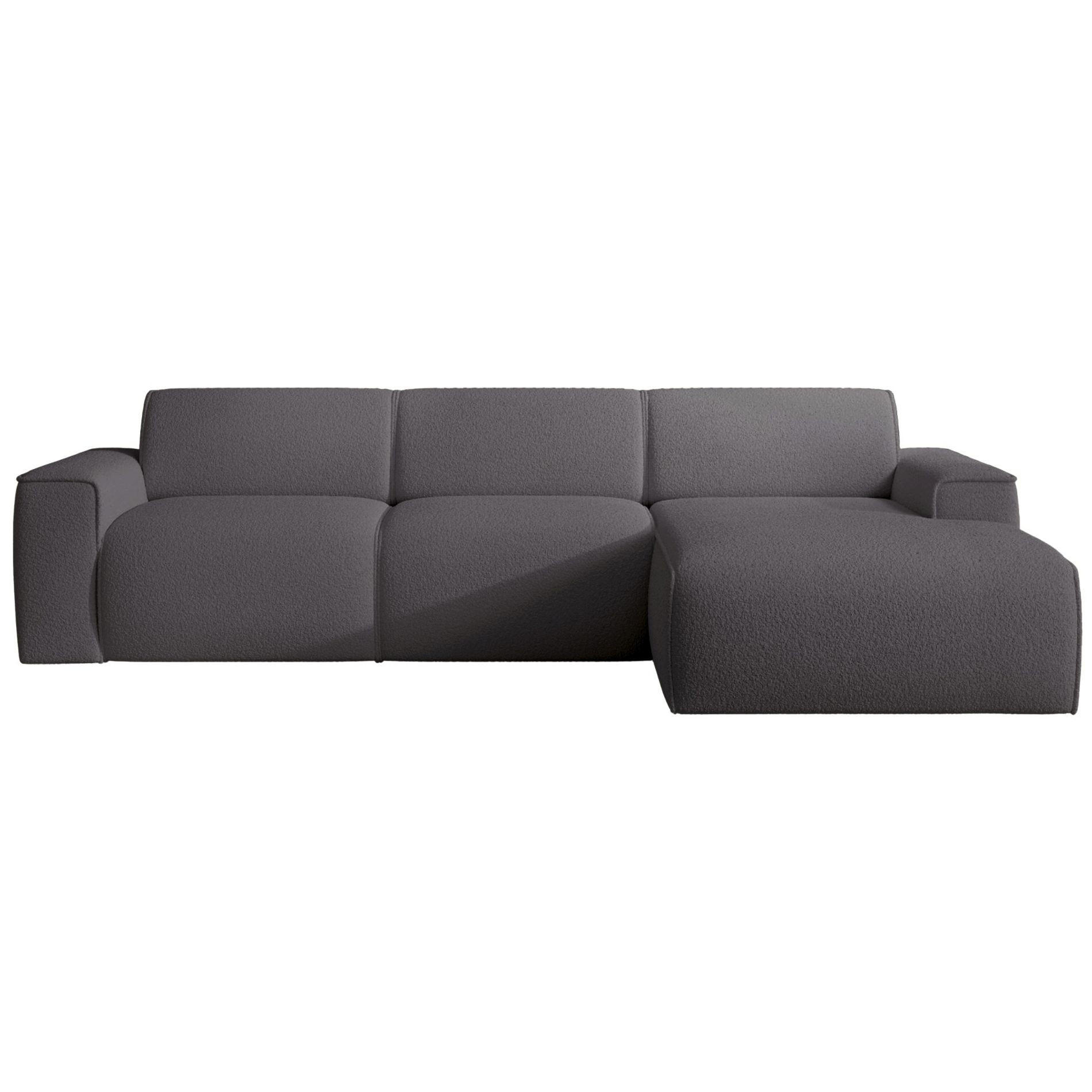 ECKSOFA Bouvi Dunkelgrau rechts - Dunkelgrau/Schwarz, Kunststoff/Textil (165/310cm) - Selsey