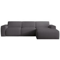 ECKSOFA Bouvi Dunkelgrau rechts - Dunkelgrau/Schwarz, Kunststoff/Textil (165/310cm) - Selsey