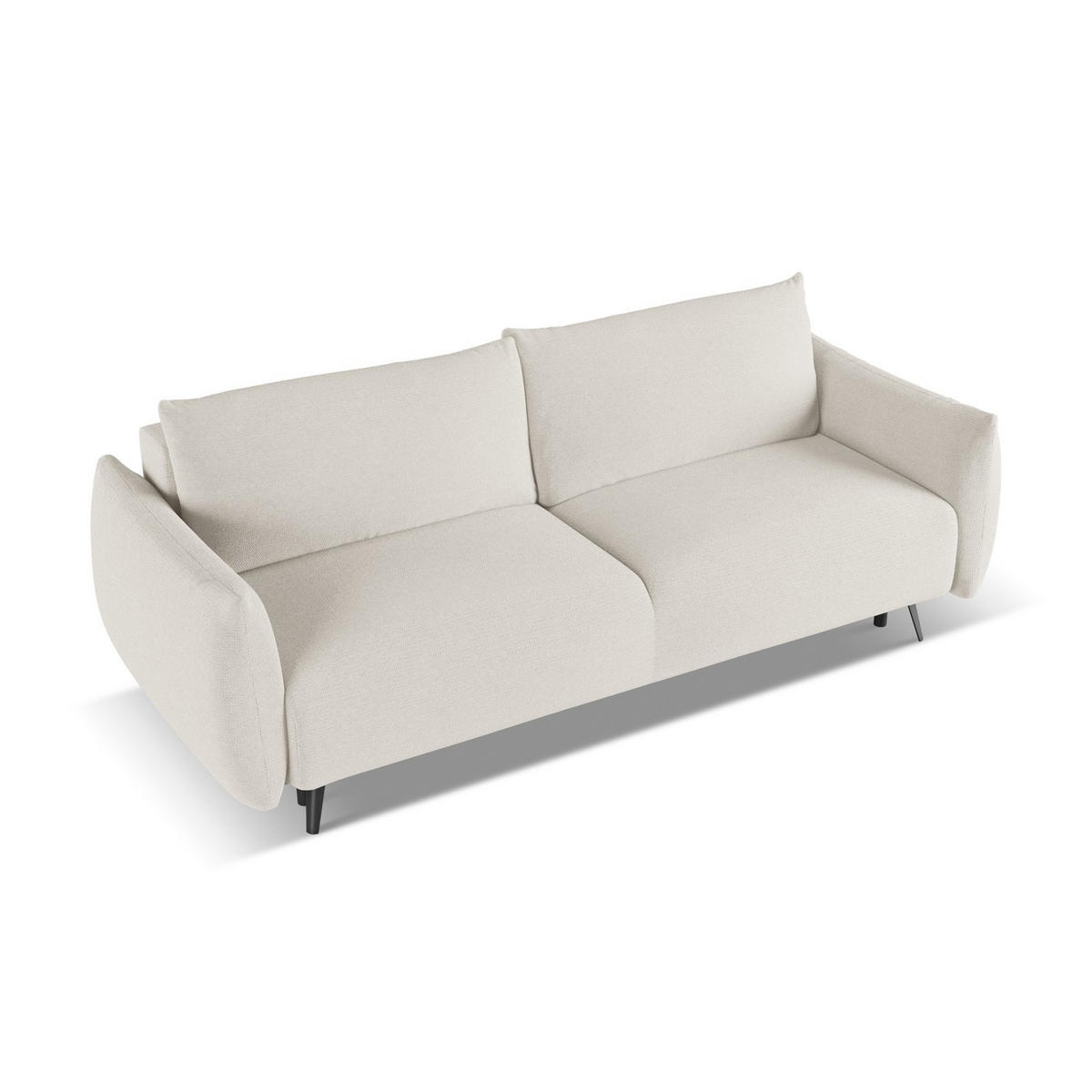 3-SITZER SOFA mit Schlaffunktion Chenille Stoff Grau - Silberfarben/Schwarz, Textil/Metall (230/86/105cm) - LaMiaSofa