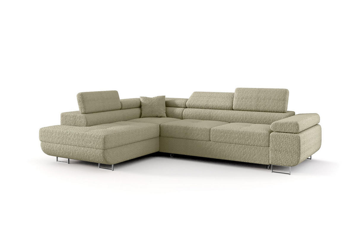 ECKSOFA EMILY mit Schlaffunktion Quelle 06 Links - Beige, Textil (275/200cm) - Bedante