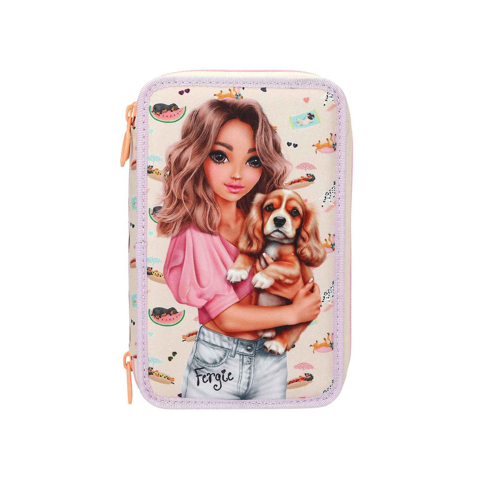 3-FACH FEDERTASCHE SUNNY DOG TOPModel bunt 7,5 x 13 x 20 cm - Multicolor, Kunststoff (13/20/7.5cm) - Depesche Germany