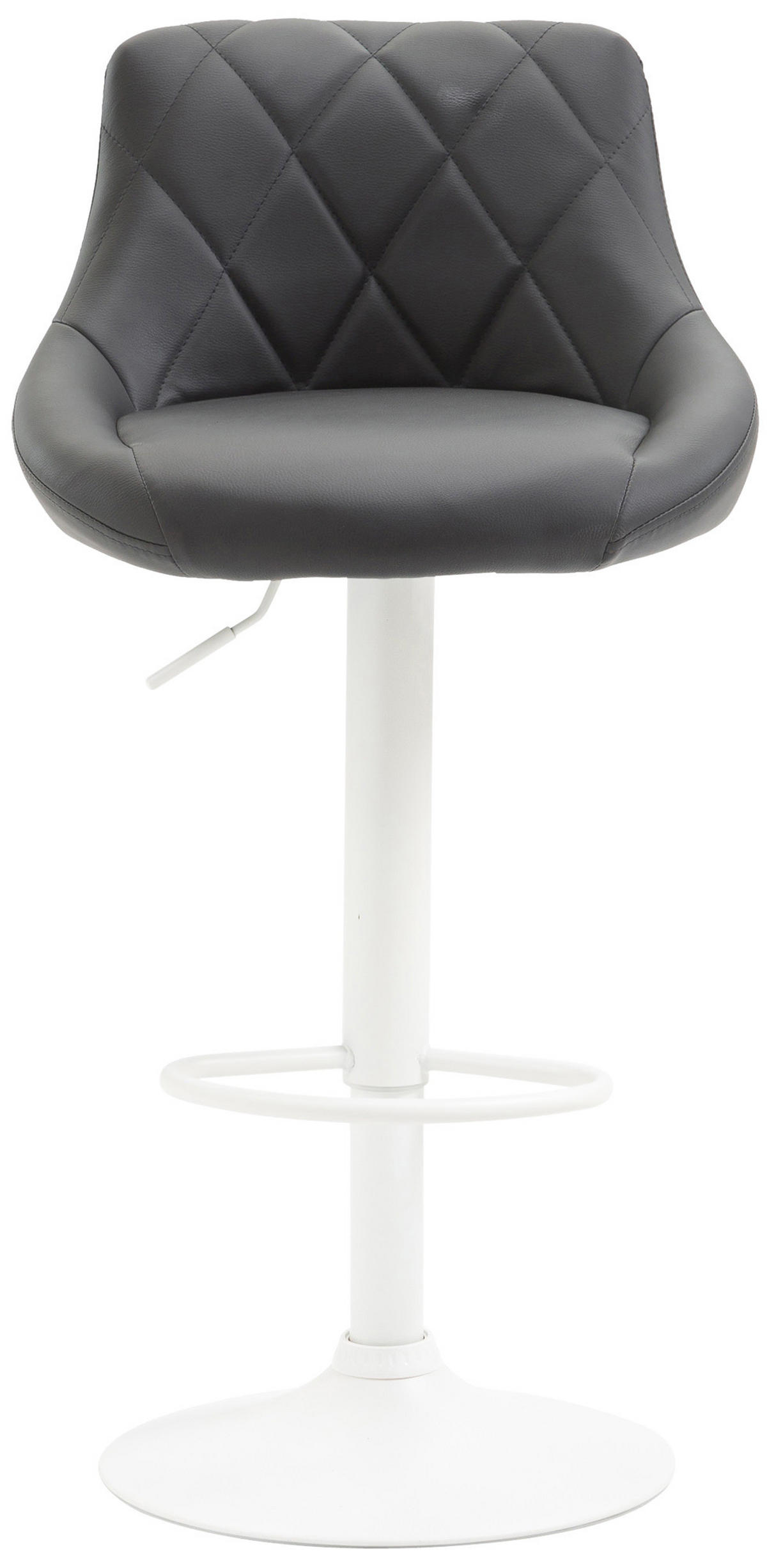 BARHOCKER Lederlook grau - Weiß/Grau, Textil/Metall (46/83/49cm) - CLP