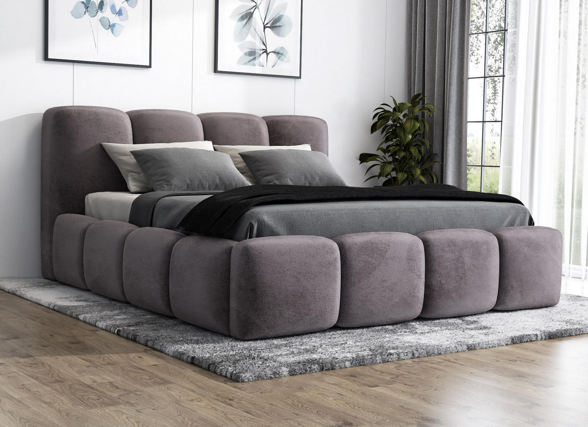 POLSTERBETT DONA 90x200 Grau - Grau, Textil (90/200cm) - A&J MöbelLand