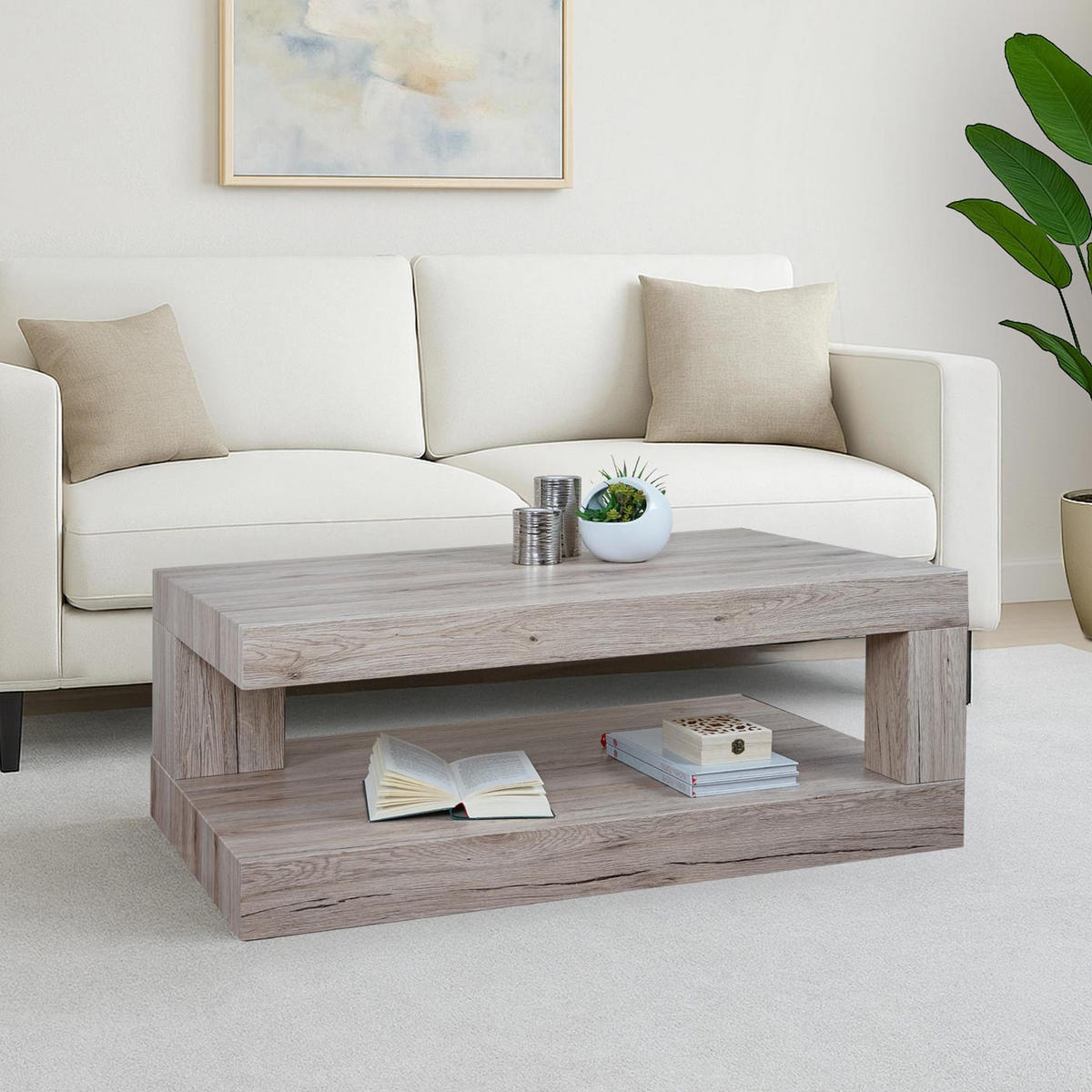 COUCHTISCH rechteck Eiche Sanremo Dekor - Eiche San Remo, Holzwerkstoff (60/110/40cm) - MCW