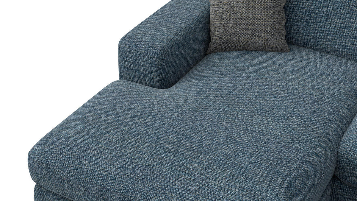 ECKSOFA OTTO 4-Sitzer, marineblau - Blau/Schwarz, Holz/Textil (279/159cm) - Courtois Laville