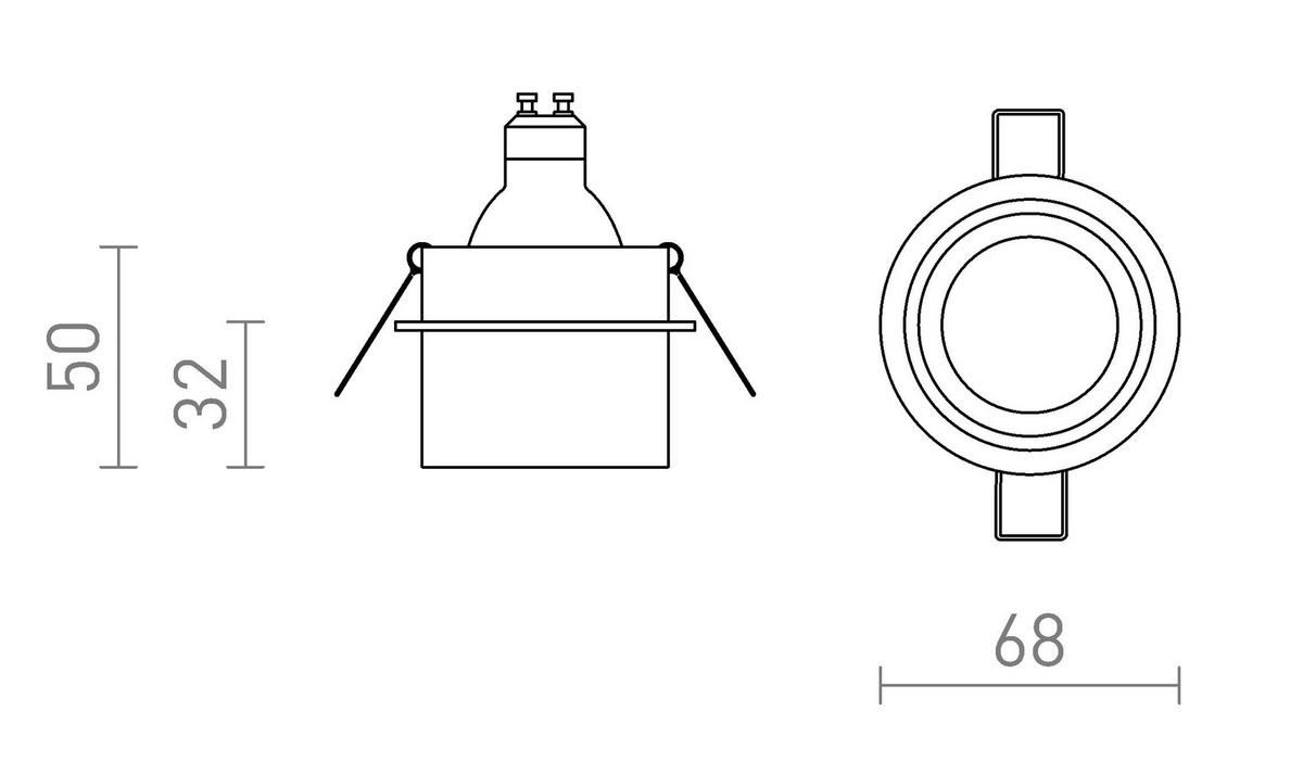 EINBAULEUCHTE ORTA Schwarz 9 W - Schwarz, Metall (68/68/32cm) - Rendl