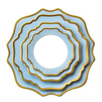 TELLERSET Hellblau Gold Bone China 4tlg Ø30 Ø27 Ø20 Ø16 cm - Blau/Hellblau, Keramik (33/33/3cm) - Quality Elegance