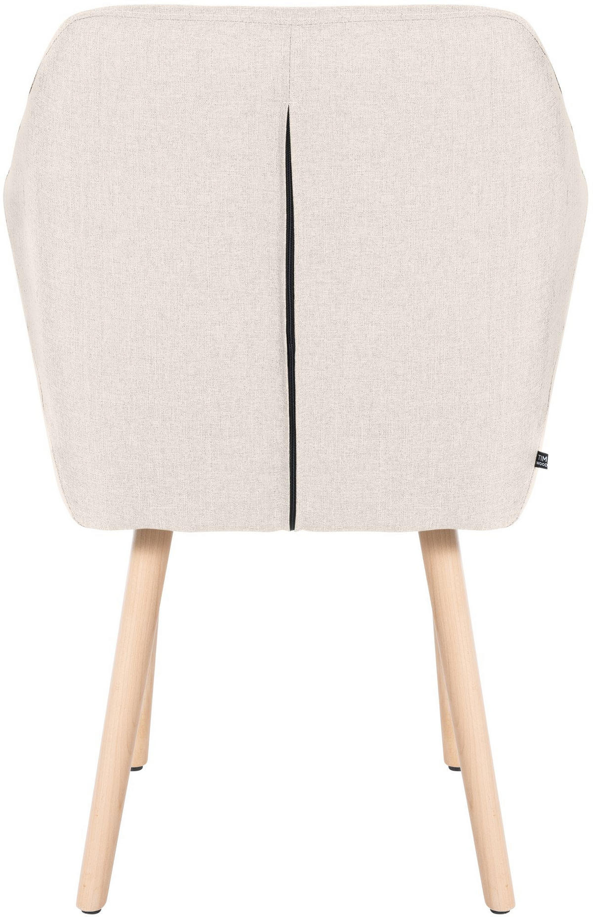 ARMLEHNENSTUHL Stoff creme - Eukalyptusholzfarben/Creme, Holz/Textil (61/88/57.5cm) - CLP