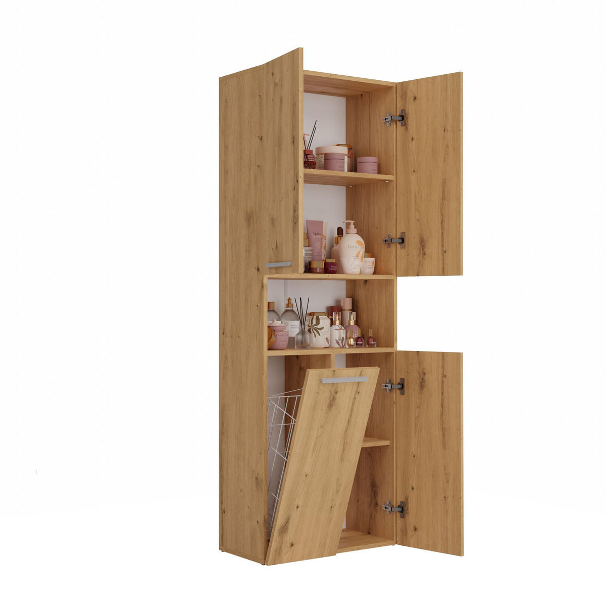 BAD Hochschrank Billy - Eiche Artisan, Holzwerkstoff (60/174/30cm) - kommodly