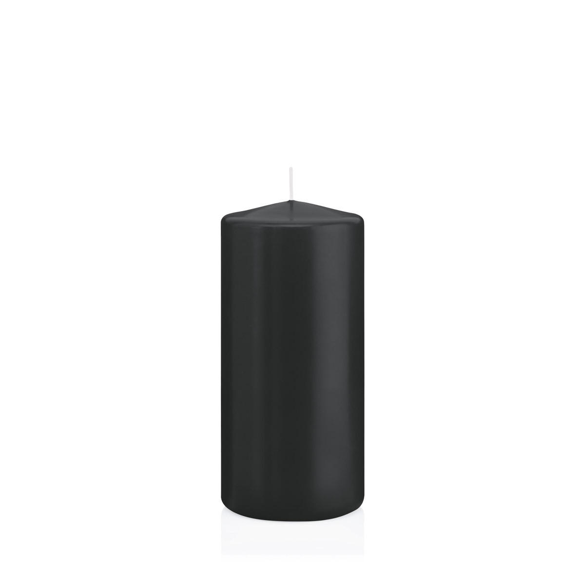 STUMPENKERZEN Schwarz Ø 68 x 150 mm, 12 Stück - Schwarz, Paraffin (7/15cm) - Wiedemann Kerzen