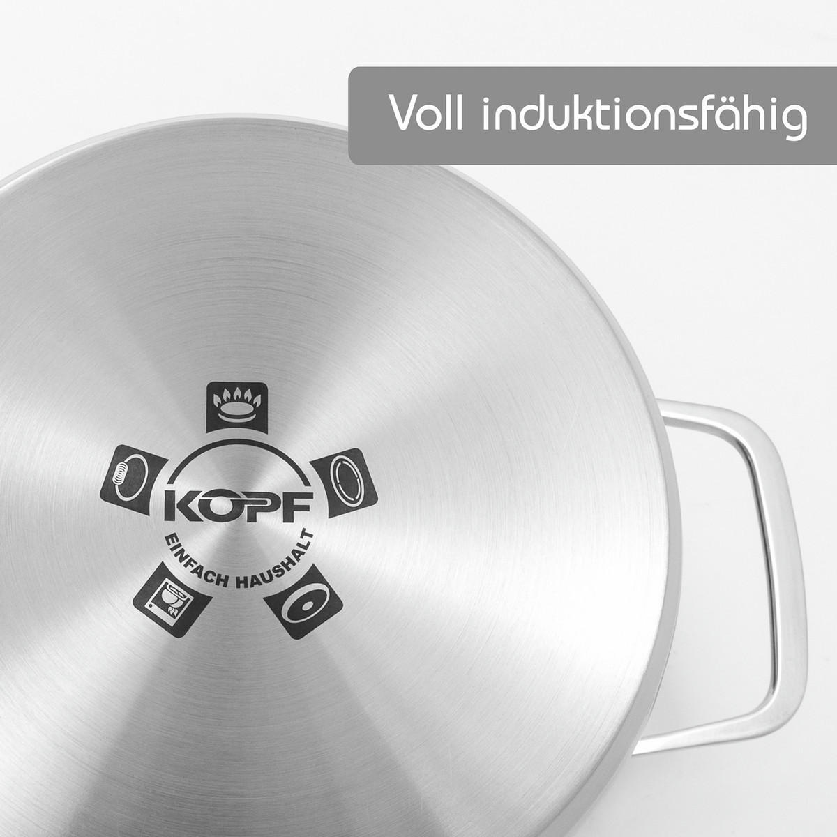TOPFSET Jara, Edelstahl, Induktion, 9-teilig - Silberfarben, Metall - KOPF