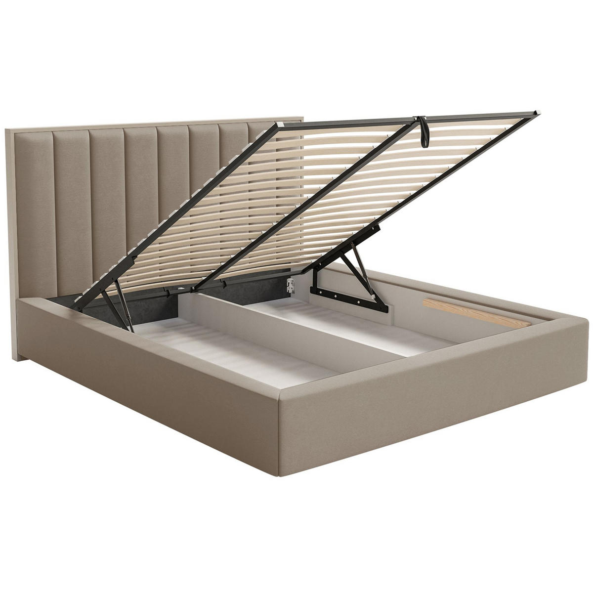 POLSTERBETT Togents Braun mit Veloursbezug und Bettkasten, 180x200 cm - Braun, Textil (180/200cm) - Selsey