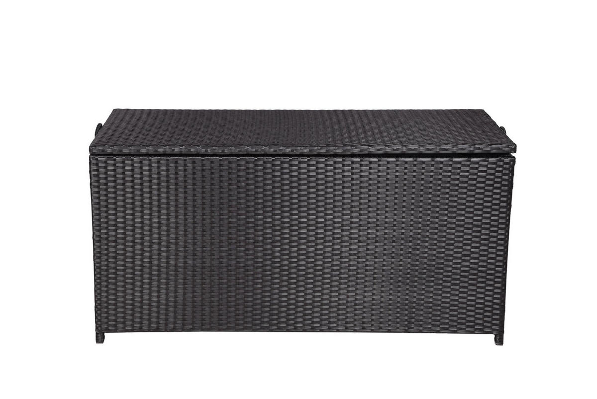 AUFLAGENBOX Vera Schwarz Polyester Gartenbox Kissenbox Outdoor - Schwarz, Kunststoff (50/60/120cm) - DELUKE