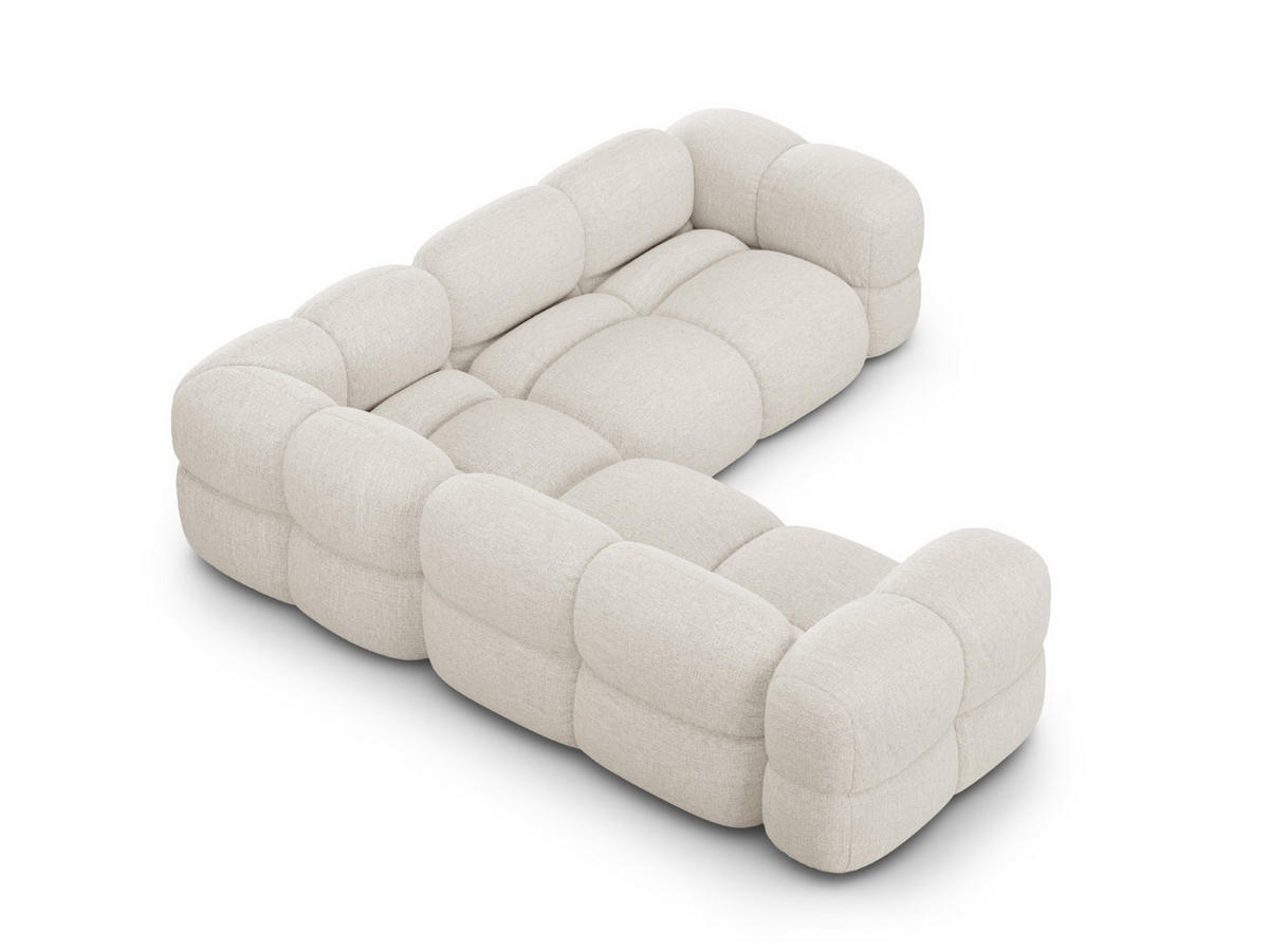 WENDBARES-ECKSOFA Loretto aus strukturiertem Stoff beige 4 Sitzplätze - Beige, Textil (250/250cm) - Cosmopolitan Design