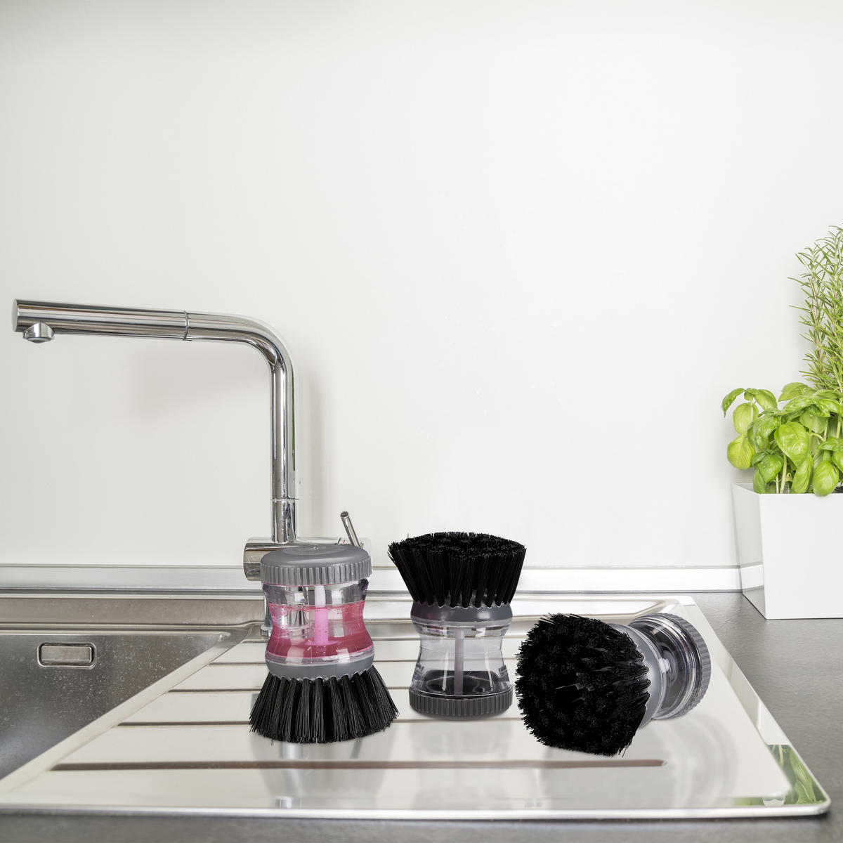 3XSPÜLBÜRSTE - Multicolor, Kunststoff - Relaxdays