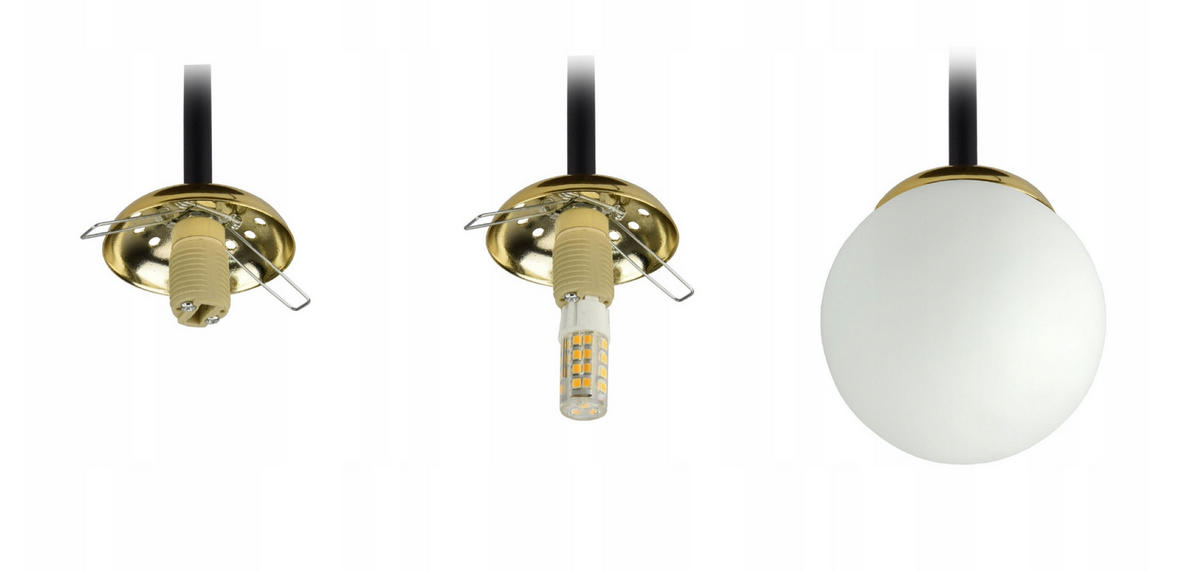 PENDELLEUCHTE Milano Spot - Goldfarben/Schwarz, Glas/Metall (14/37/35cm) - kiki design