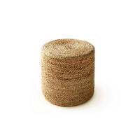 JUTE-POUF handgefertigt Jutta Hellbraun 40x40x40 cm - Hellbraun, Textil (40/40/40cm) - benuta Pure