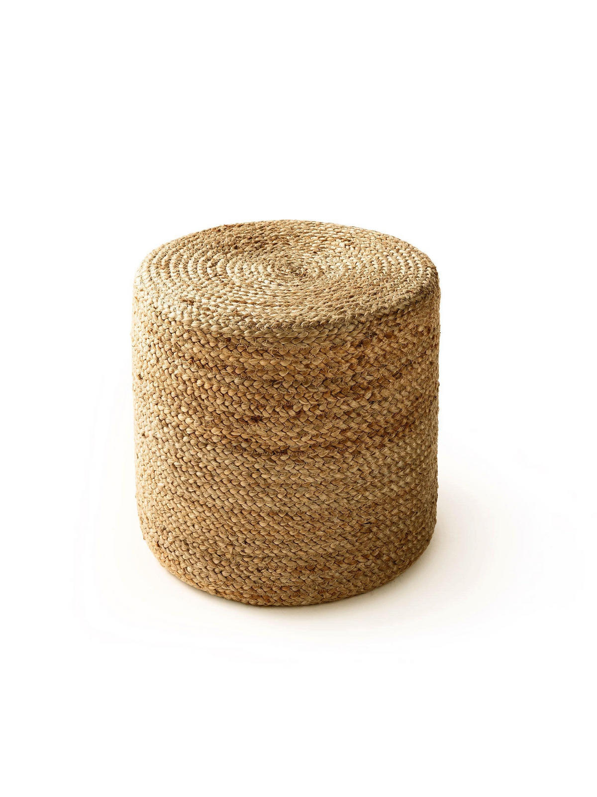JUTE-POUF handgefertigt Jutta Hellbraun 40x40x40 cm - Hellbraun, Textil (40/40/40cm) - benuta Pure