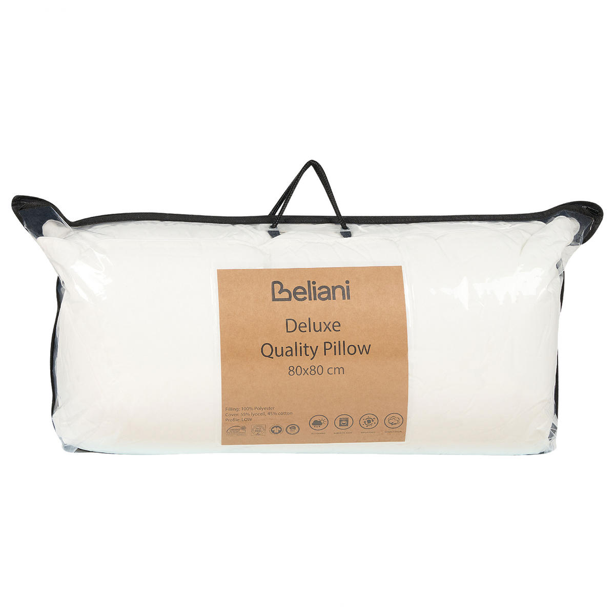 KISSEN 2er-Set Weiß 80/80 cm Triglav - Weiß, Textil (80/80cm) - Beliani