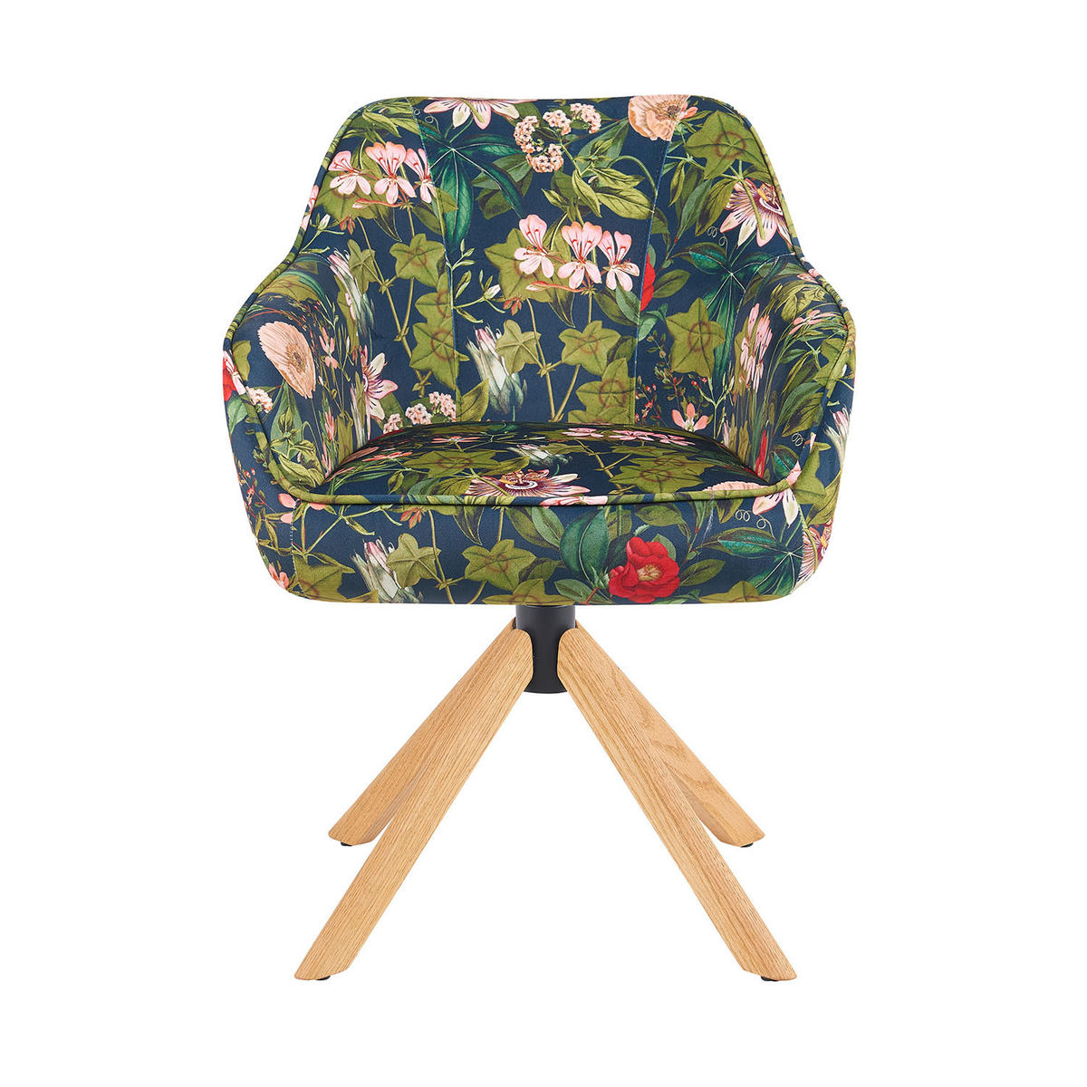 ARMLEHNSTUHL Mika-Luis 2er-Set - Honigeiche/Multicolor, Eichenholz/Holz (60/82/61cm) - DUBI Möbel