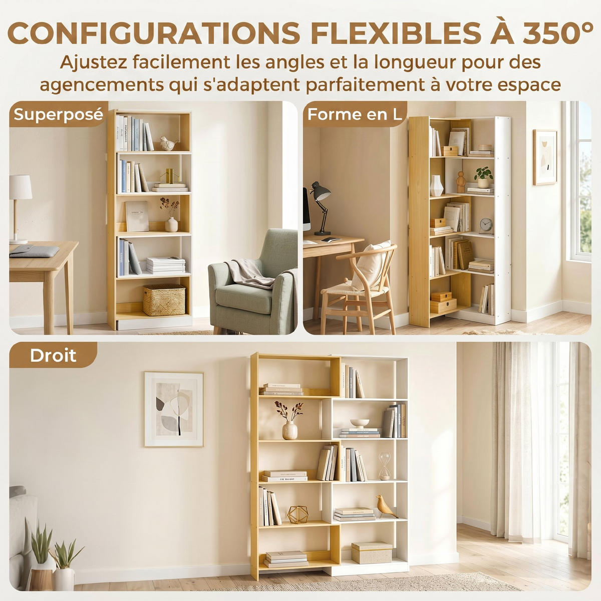 REGAL DE-15578 ausziehbar 60-111 cm, 5-stufig Weiß - Weiß, Holzwerkstoff (23.8/163.7/111.5cm) - ComfortXL