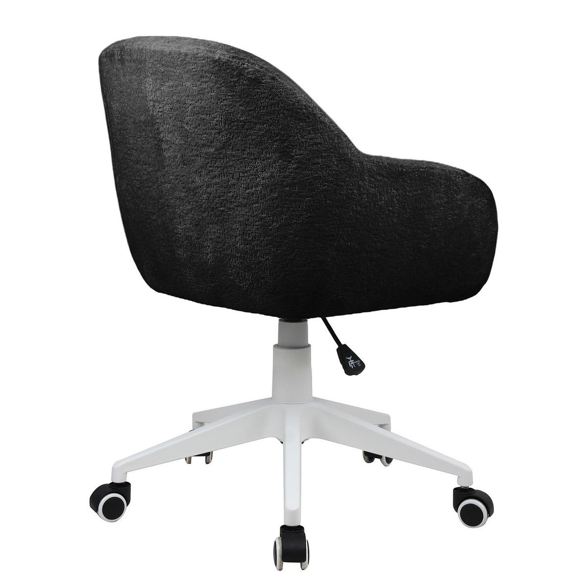 BÜRODREHSTUHL - Chenille / Eisen - Schwarz/Weiß, Kunststoff/Textil (57/80/61cm) - home24