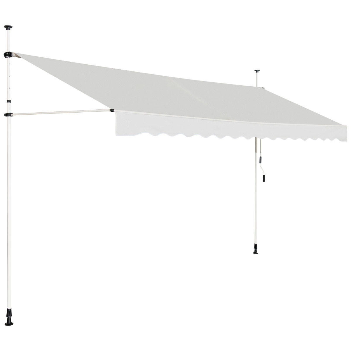 KLEMMMARKISE 400cm Beige - Beige, Metall (395/300/125cm) - COSTWAY