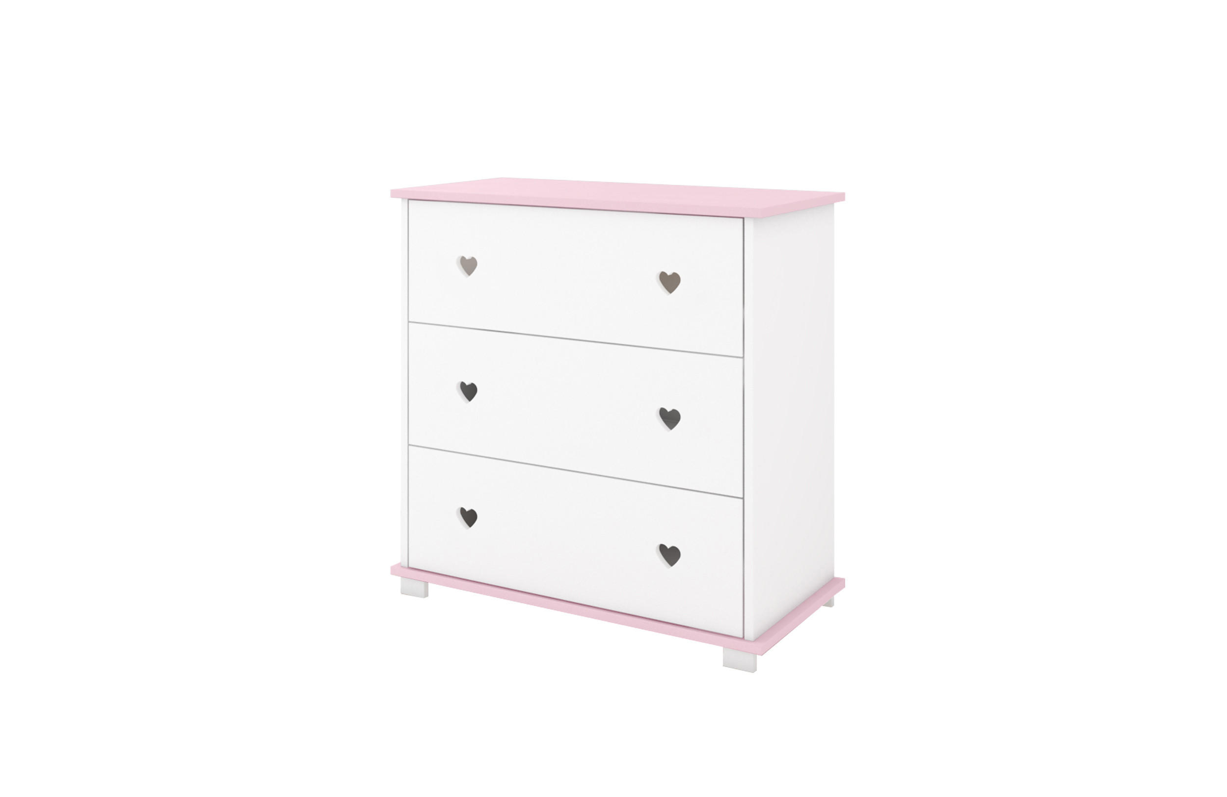 WICKELKOMMODE Kleines Herz - Pink, Naturmaterialien (48/87/80cm) - kiki design