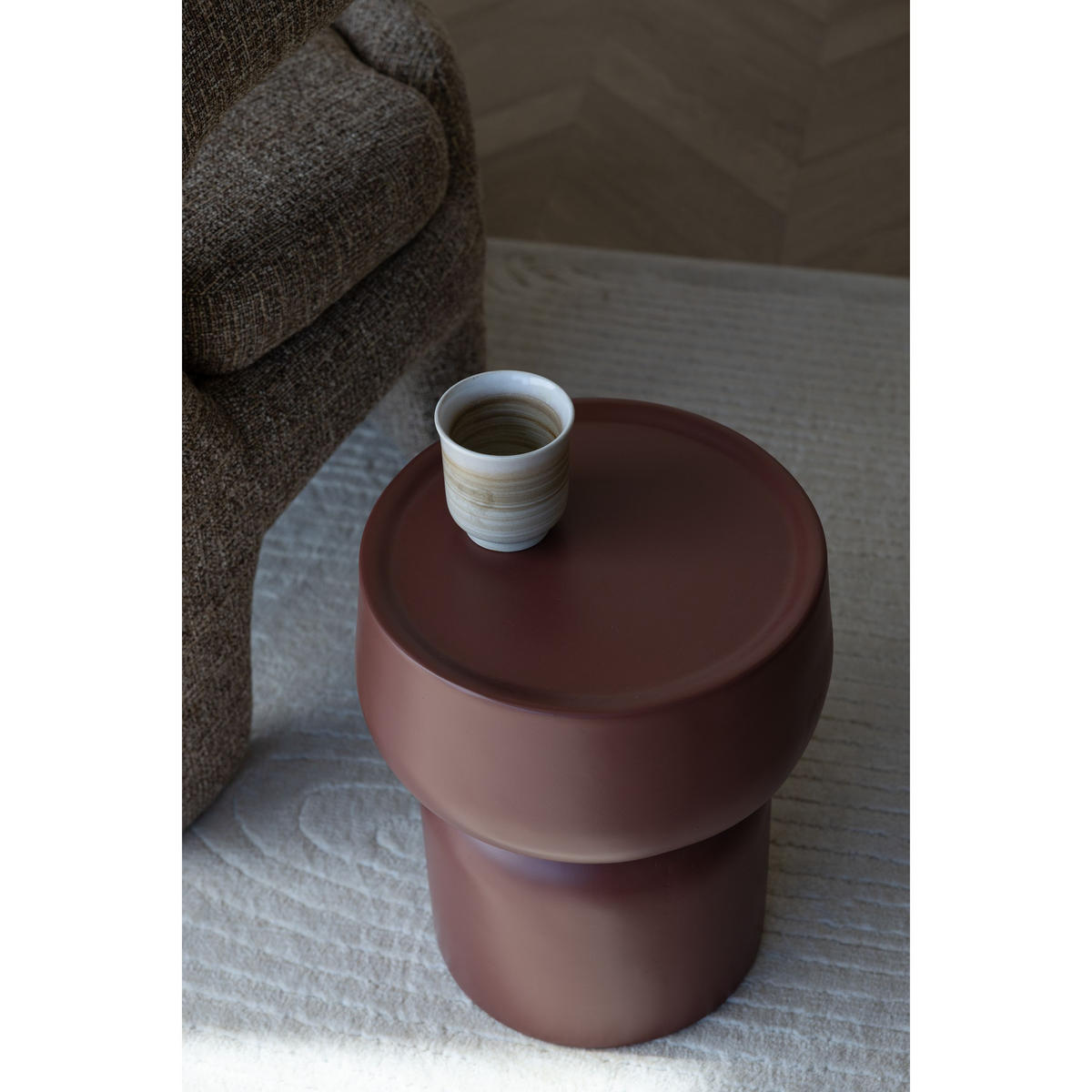BEISTELLTISCH Eline Terrakotta - Terracotta, Stein (30/30/36cm) - Housecraft Living