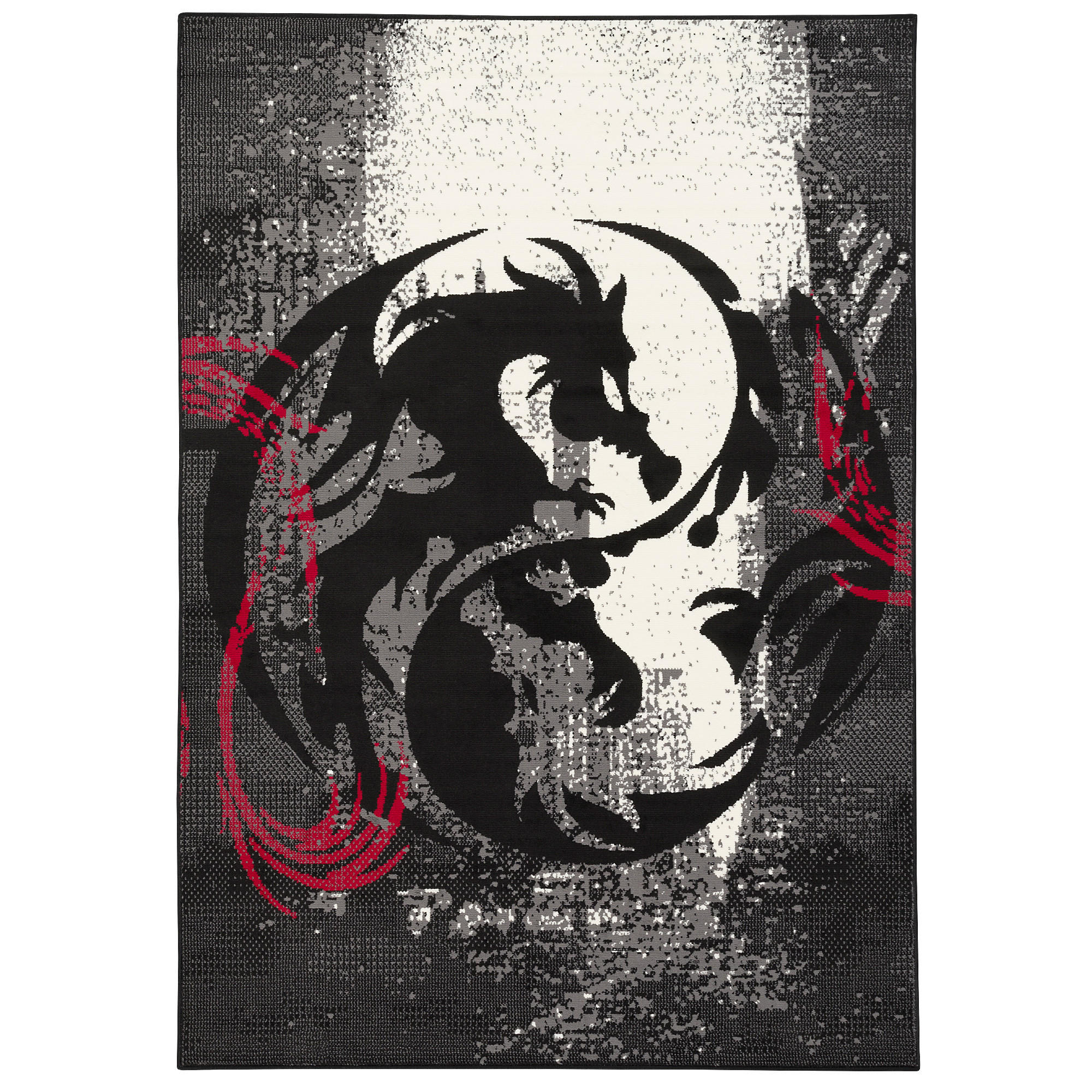 TRENDLINE TEPPICH DRACHEN SCHWARZ - Schwarz, Textil (120/170cm) - Pergamon