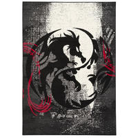 TRENDLINE TEPPICH DRACHEN SCHWARZ - Schwarz, Textil (120/170cm) - Pergamon