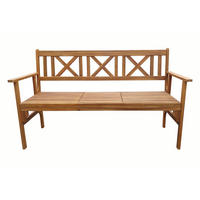 GARTENBANK MIT AUSKLAPPBAREM TISCH - Akazie massiv - Braun - Braun, Holz (150/90/60cm) - home24