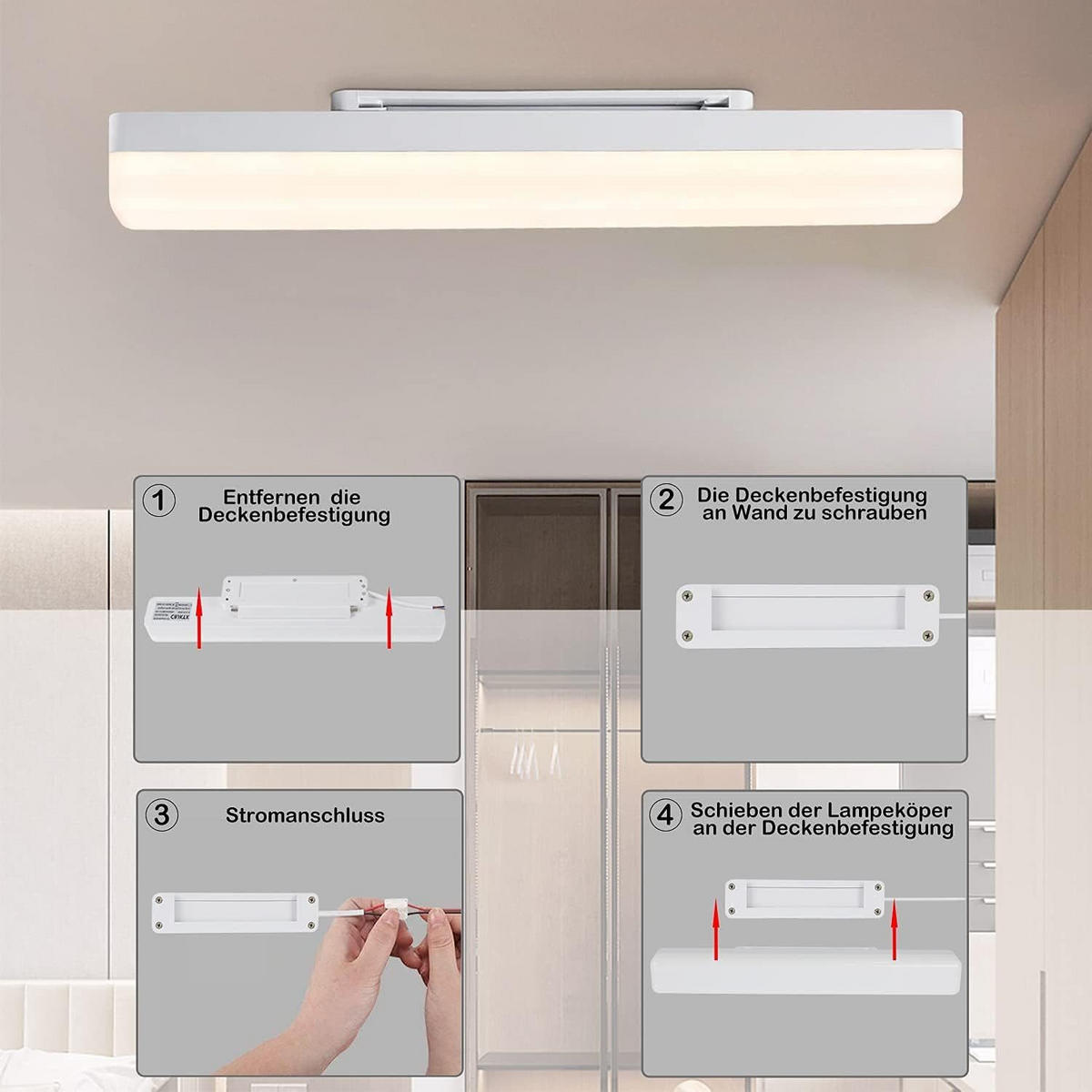 LED-DECKENLEUCHTE Diederich 40/4.5/5 cm - Weiß, Kunststoff (40/4.5/5cm) - Nettlife
