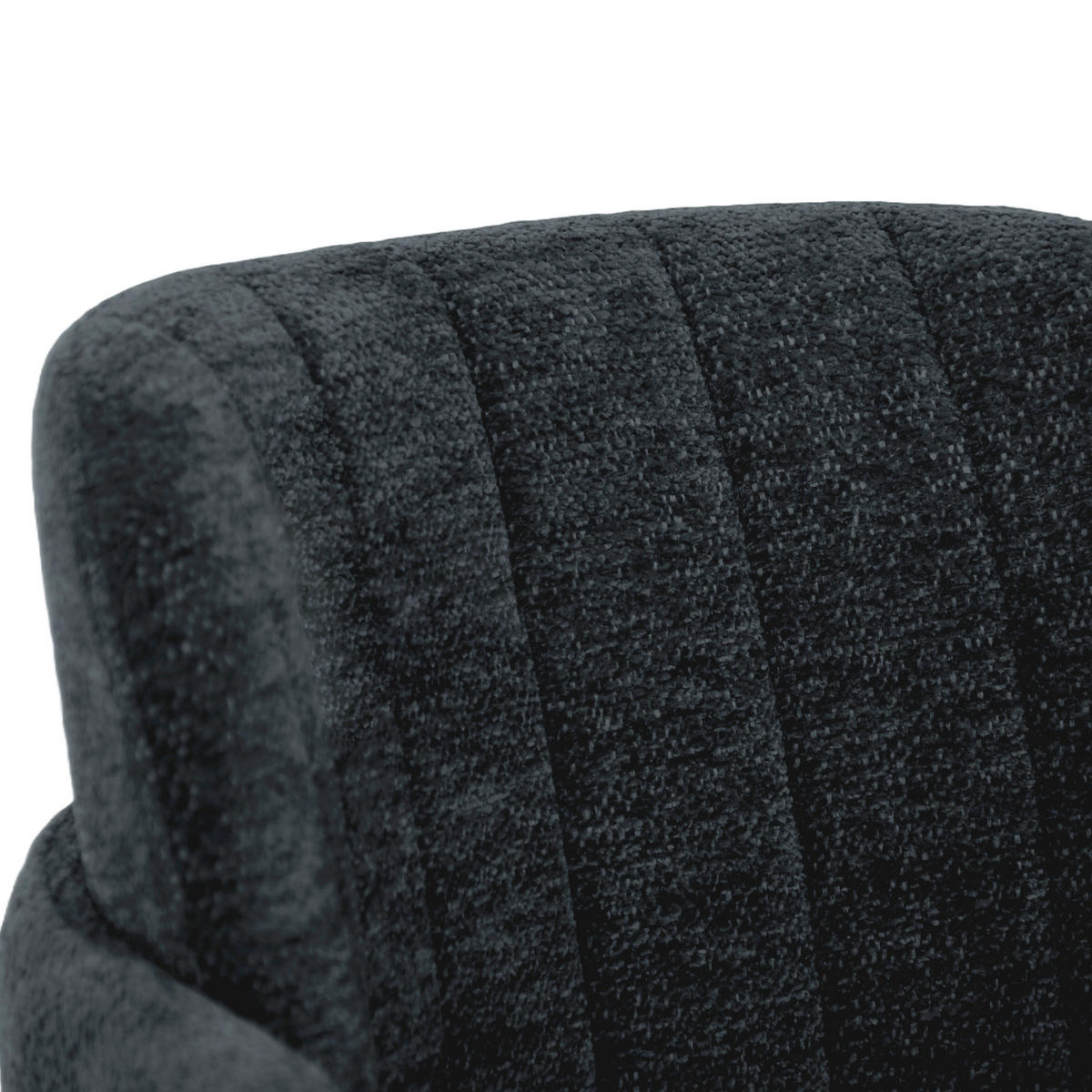 ARMLEHNENSTUHL Velto im Bouclestoff mit Metallbeinen, Anthrazit - Anthrazit/Schwarz, Metall (55/77/51cm) - Beautysofa