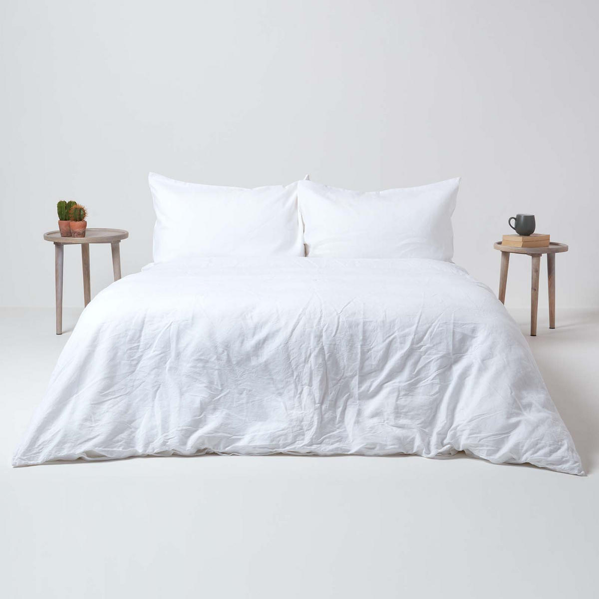 LEINEN-SPANNBETTLAKEN extra hoch, 60% Leinen & 40% Baumwolle - Weiß, Textil (90/190cm) - Homescapes