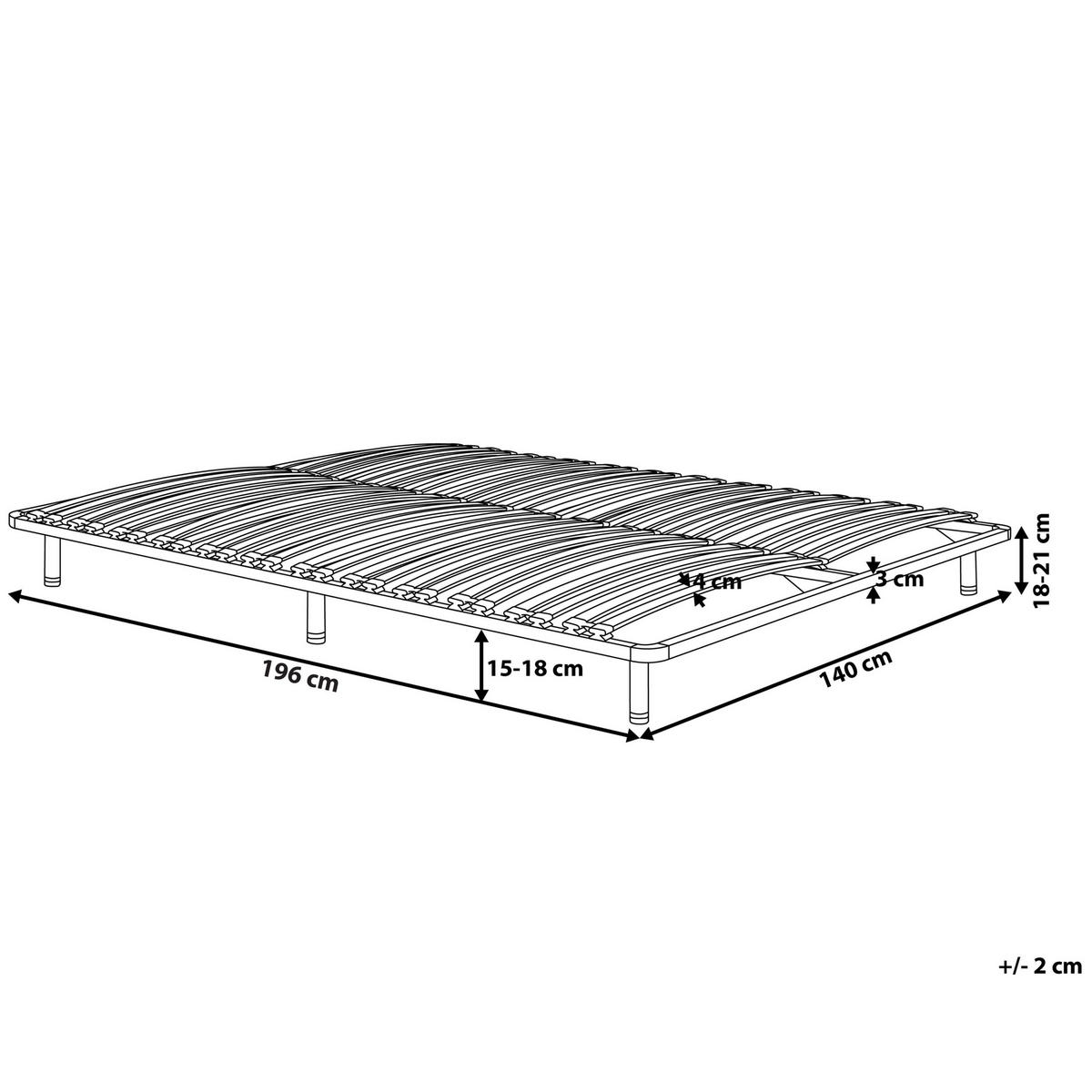 FREISTEHENDER LATTENROST 140x200 cm Schwarz Combourg - Schwarz, Metall (140/21/197cm) - Beliani