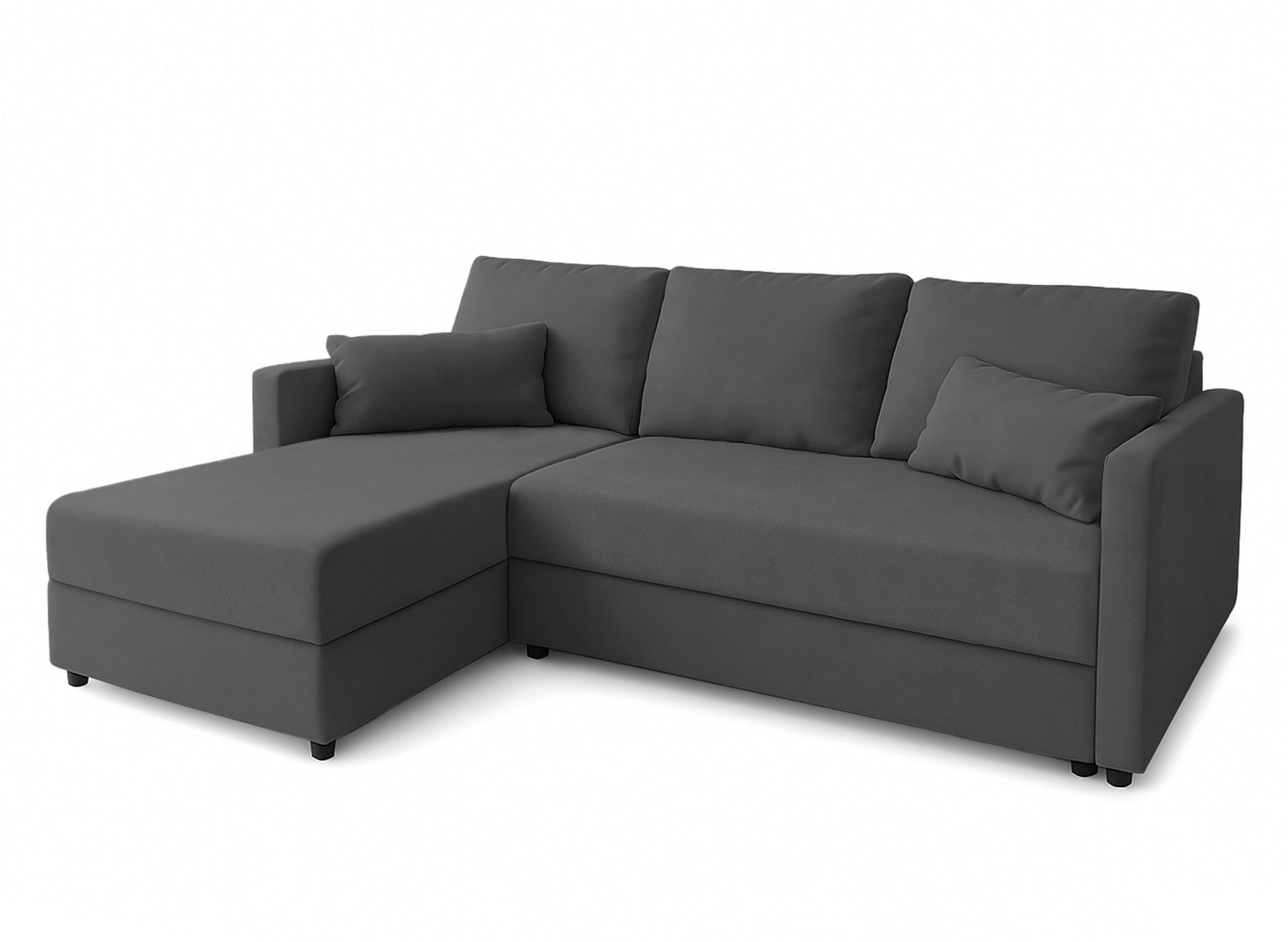 ECKSOFA L Form Dolceo Grau 226/140/78 cm – Schlaffunktion Universell Rechts Links - Schwarz/Grau, Kunststoff/Textil (226/140cm) - AX Living