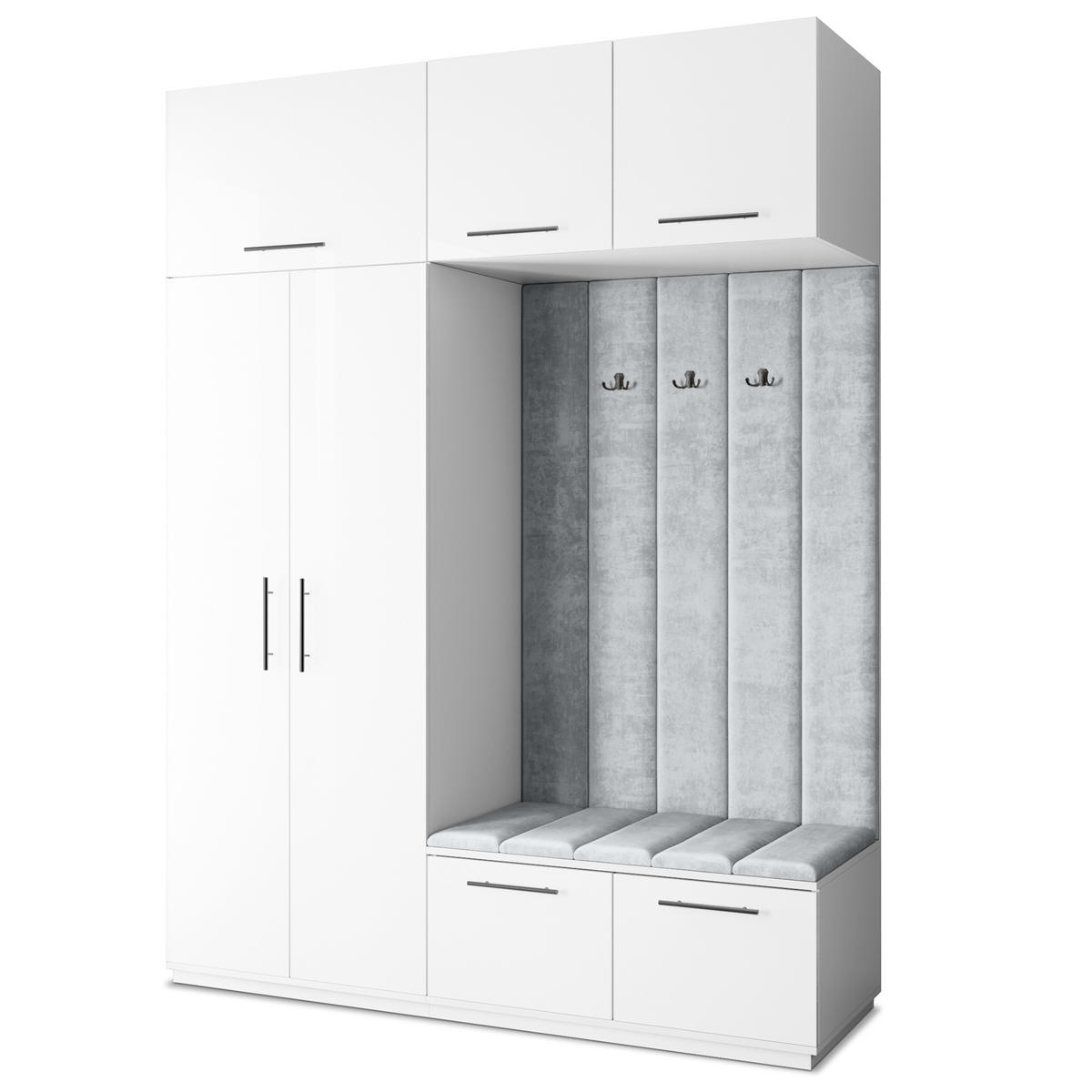 GARDEROBENSCHRANK REMA 180/240/60 cm Modern Weiß - Weiß, Holzwerkstoff (180/240/60cm) - MASSENO