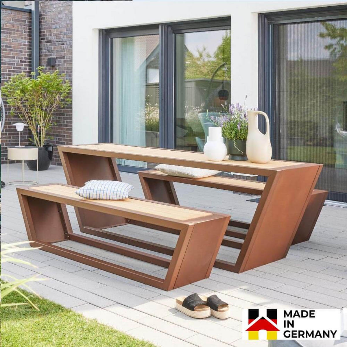 TISCHGARNITUR KOBON - Braun, Holz/Metall (1/1/1cm) - Home Deluxe