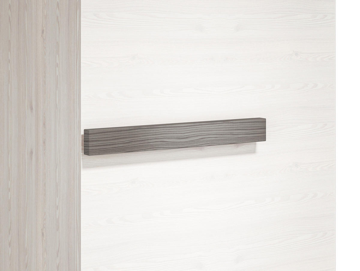 STAURAUMSCHRANK Blanco Pinie weiß / grau 55 / 42 / 202cm - Weiß, Holz/Holzwerkstoff (55/202/42cm) - Feldmann-Wohnen