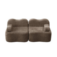 SOFA 192/98/70 cm in Braun aus Samt, rahmenlos und ohne Aufbau - Braun, Textil (98/70/192cm) - Flora Grace
