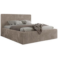 POLSTERBETT TILIANO CLASSIC 140/200 - Hellbraun Cord - Multipocket-Matratze - Hellbraun, Textil (140/200cm) - MKS