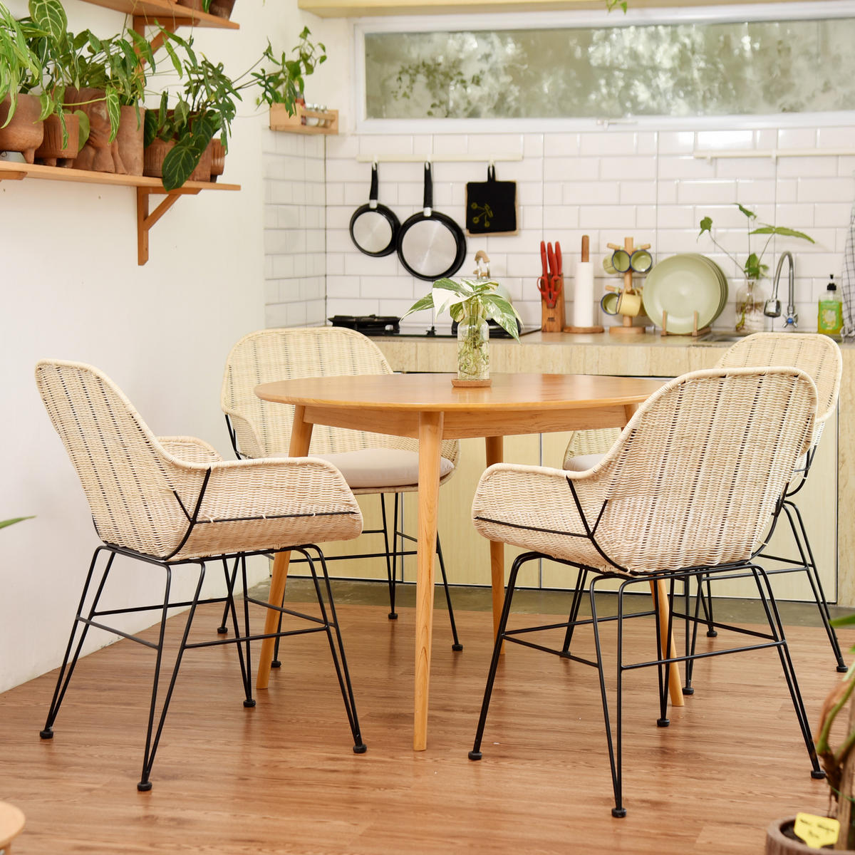 STUHL 2er-Set Rattan Braun - Braun, Holz (59/86/61cm) - Nordlys