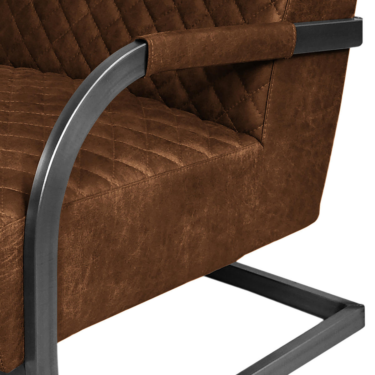 SESSEL - Antiklederlook - Braun, Textil (87/80/61cm) - home24